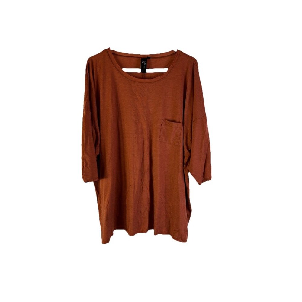 Focus Casual Life Baggy Pocket 3/4 Sleeve Shirt Lagenlook Artsy